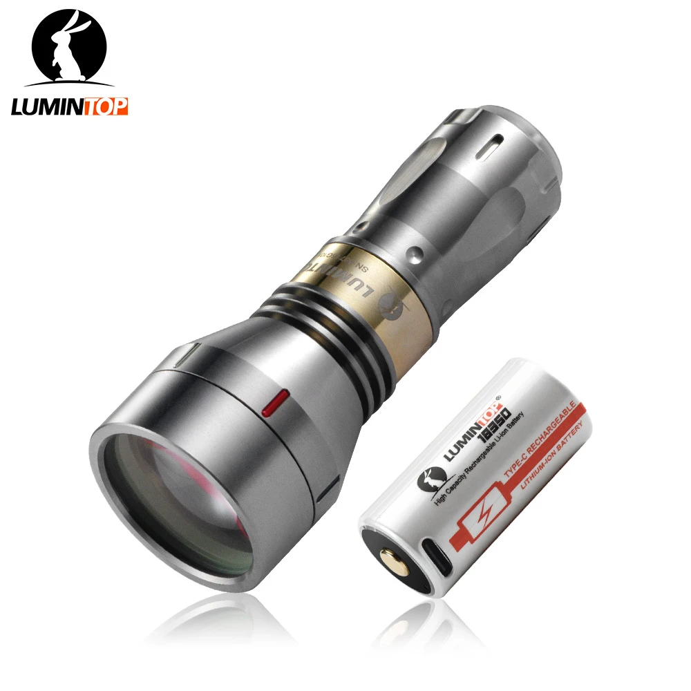

Lep фонарик Lumintop THOR 2 титановая версия 8350 лазерная вспышка дальность 1700 м задний переключатель