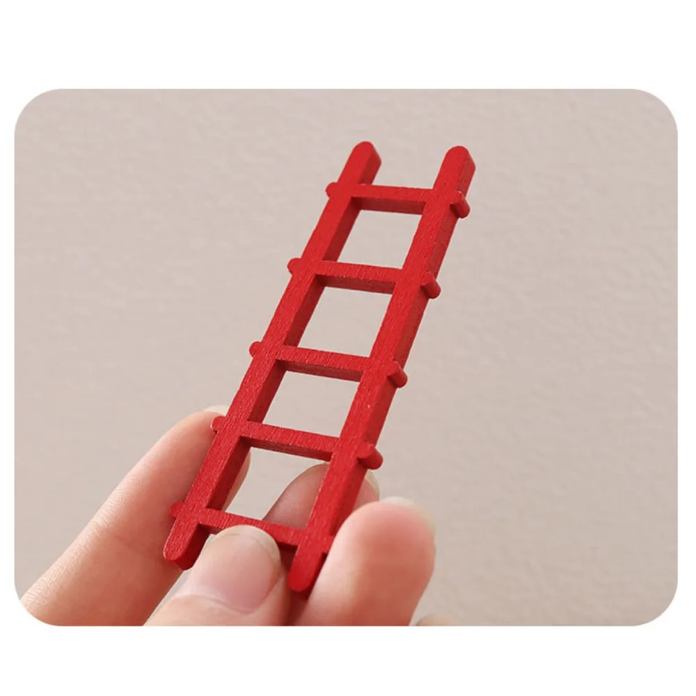 1:12 Dollhouse Miniature Furniture Handmade Wooden Ladder Fairy Door For Kid Magic Tooth Fairy Doll Accessories 6