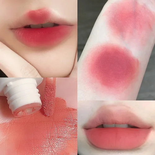 여아용 귀여운 곰 벨벳 립 글로스, 매트 립 글레이즈, 방수 지속 밤, 레드 브라운 립 머드, 한국 메이크업 리퀴드 립스틱 3