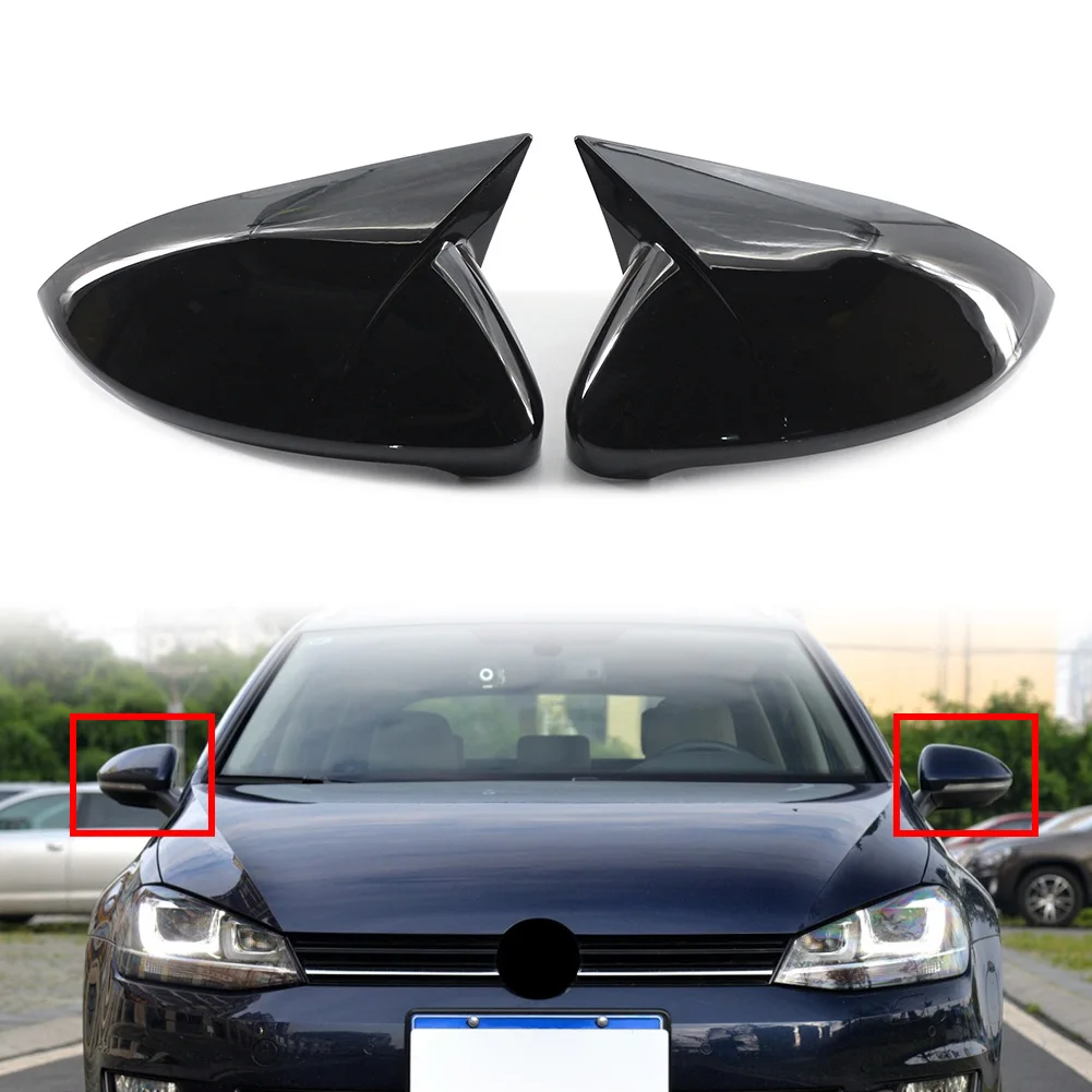 2 Pezzi Nero Lucido Coprispecchietto Retrovisore Per Vw Golf Mk7 Gti R R-Line 2014-2019 5 G0857537
