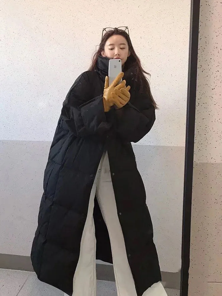 

2022 новые теплые длинные пуховые парки, зимняя верхняя одежда больших размеров, 90% белый пуховик на утином пуху, Женская однобортная куртка-пуховик для женщин