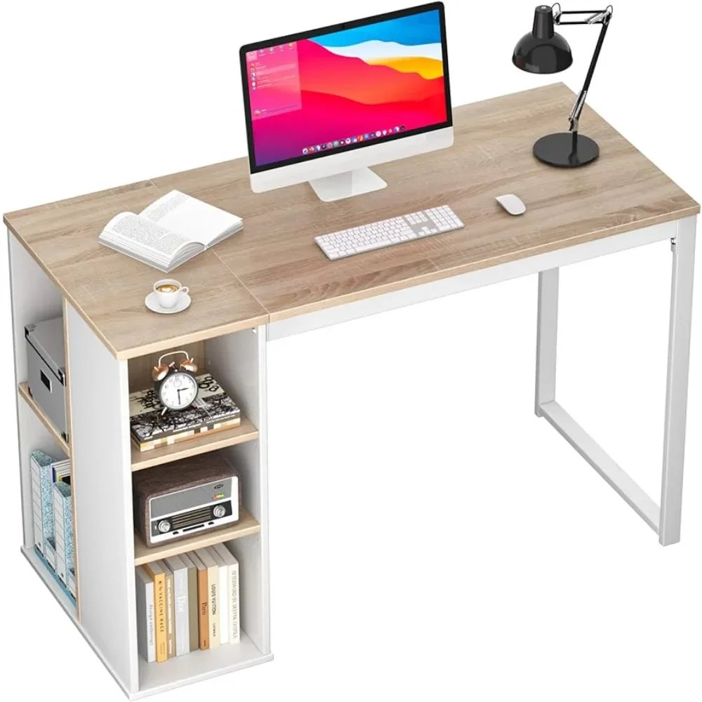 Computer Desk With Storage Home Office Desk With Adjustable Shelves 47 Inch Freight Free Reading Table Gaming Desks Gamer