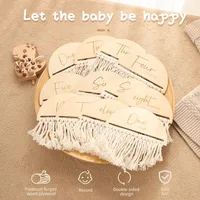 Baby Milestone Monthly Milestone Wooden Tassel Milestone Cards  Baby Newborn Photo Accessories Photography Props Newborn Gift 4
