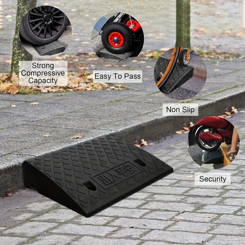 Curb Ramp 1 pc 50x27x9cm Portable Heavy Duty Threshold for Doorway Wheelchair Bike