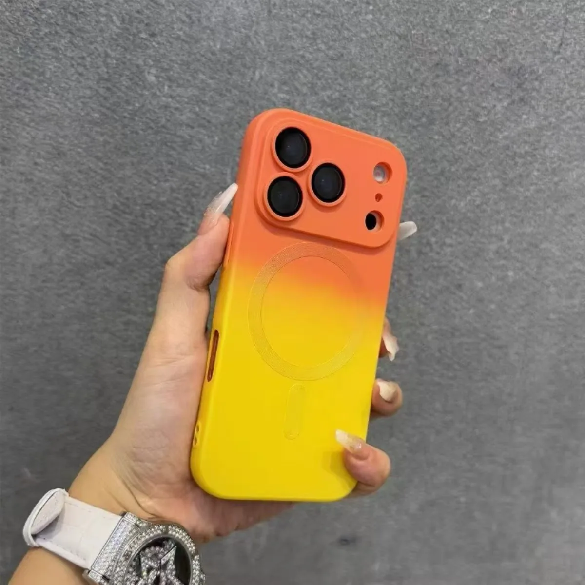 Silicone Soft Gradient Magnetic Phone Case - Slim & Protective Design