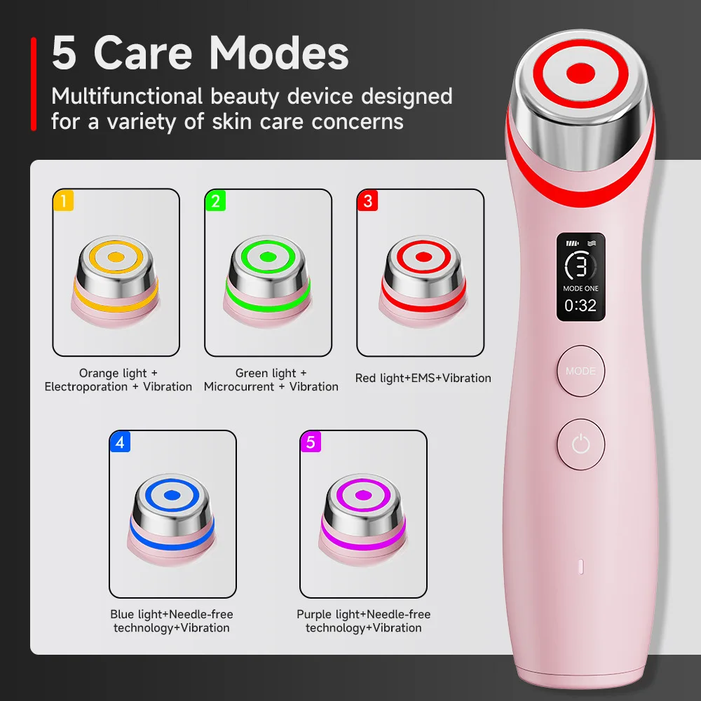 Booster Pro Led Facial Light Therapy 5 Colors Eye Beauty Wand Red Light Eye Massager for Skincare Rejuvenation Tool 4