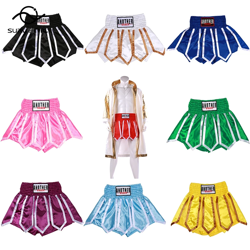 

Muay Thai Shorts 2024 Satin Boxing Shorts Men Women Child Lotus Ribbons Gym Kickboxing Grappling Cage Fighting Training Pants