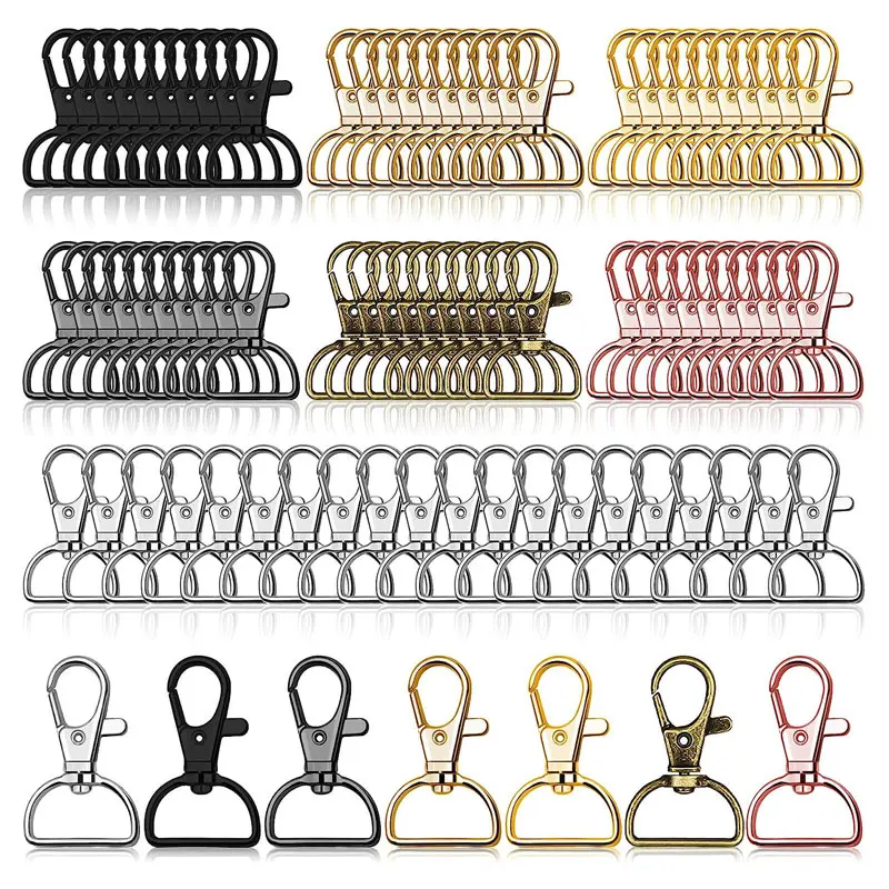 5/10/20Pcs Swivel Clasp Hooks Key Chain Clip Hooks D Ring Clip Lanyard Hardware for Keychain Lanyard Making DIY Craft