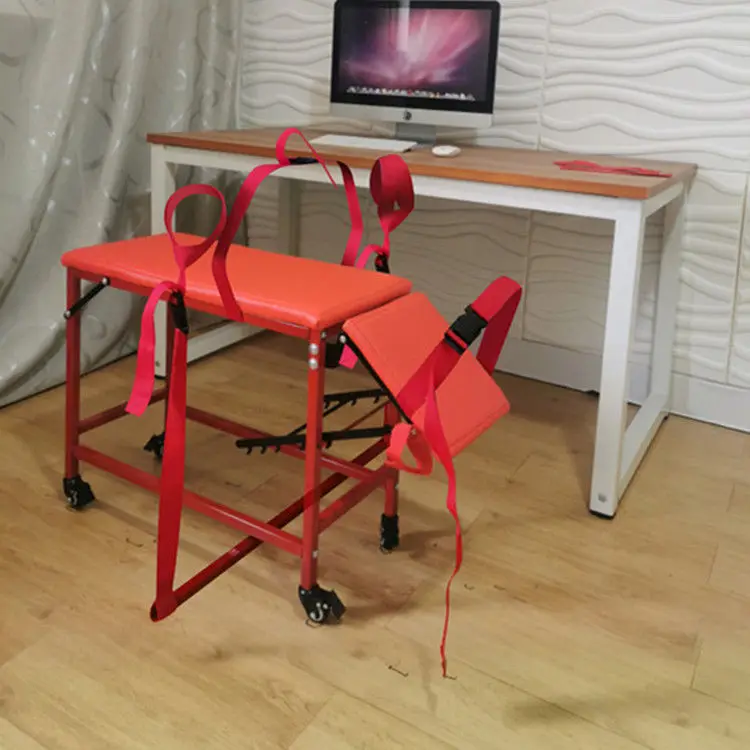 Taburete multifuncional de acacia para mujer, silla sexual con temática