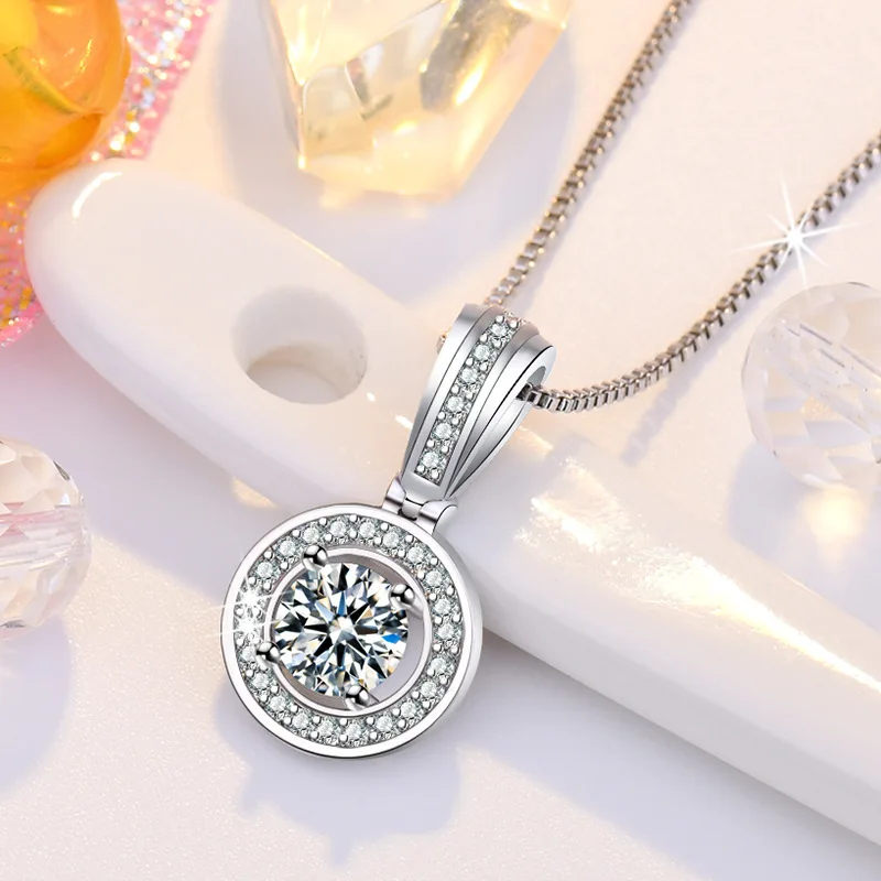 Silver Necklace 925 Sterling AAA Zircon for Women