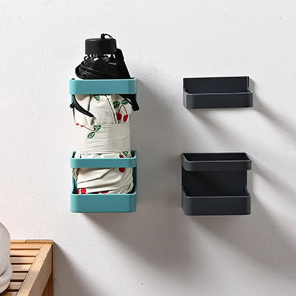 Wall-mounted Umbrella Rack Umbrella Draining Storage Rack Multi-function Plastic Bathroom Organizer Holder Bucket