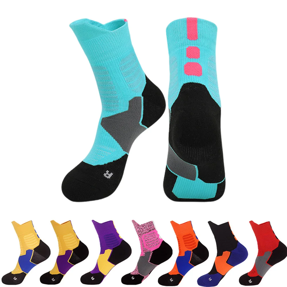 

5 pairs Men's Basketball Socks Men's and Women's Running Quick Drying Sweat Absorbing Medium Tube Towel Bottom Badminton Socks