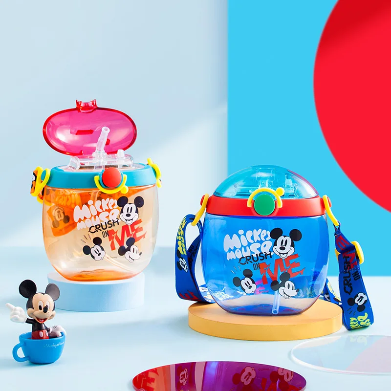 

Disney Kettle Donut Plastic with Straw Cup Large Capacity Strawberry Bear Water Bottle for Children Christmas Birthday Gifts