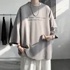 Ice Silk Men's Oversize T-irt ort Sve Loose Fit Comfortable Polyester Casual Top Faionable Seven-Five Sve irt