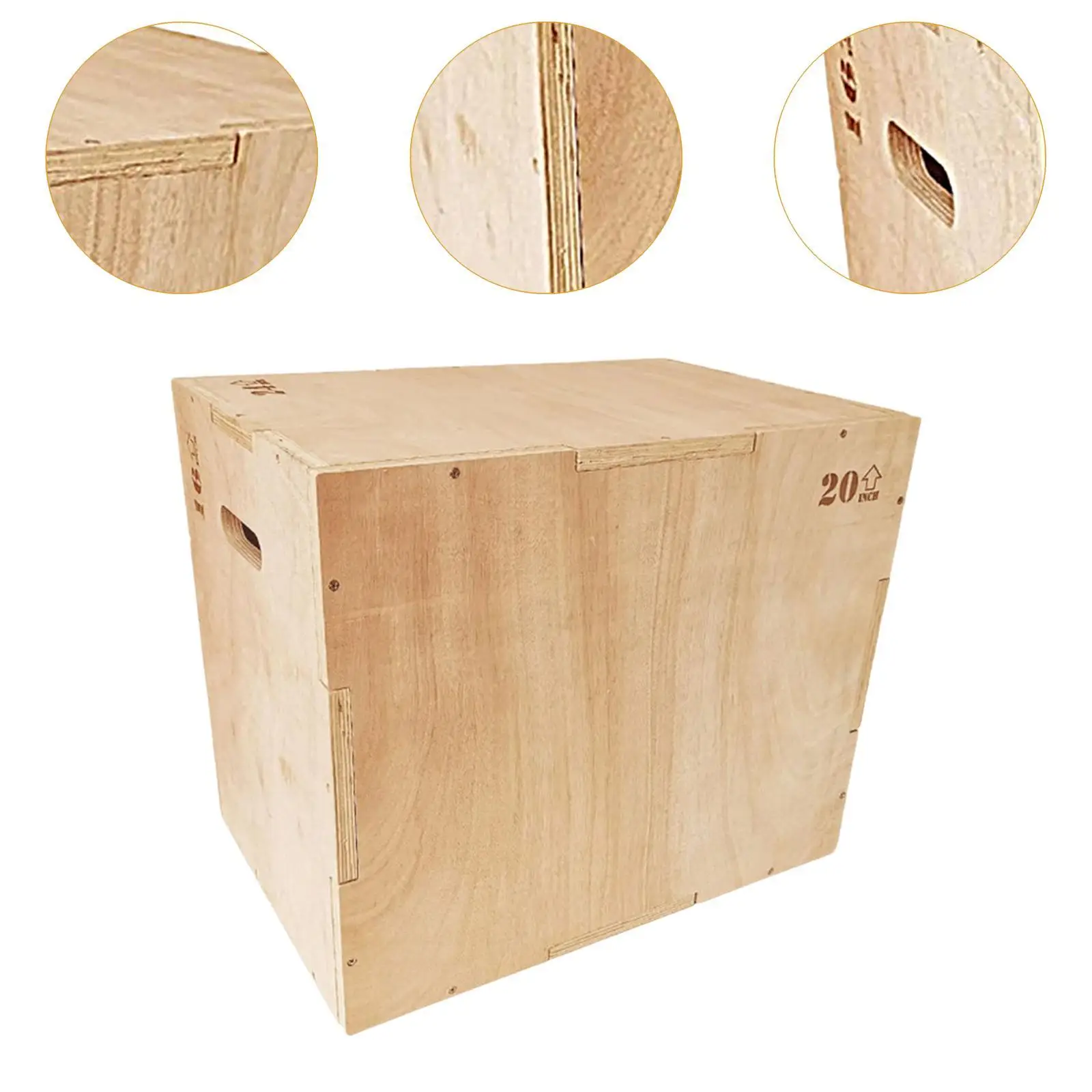 Plyo Box Versatile Wooden Step up Box Jumping Agility for Home Gym Conditioning Strength Training Fitness Squats Lunges