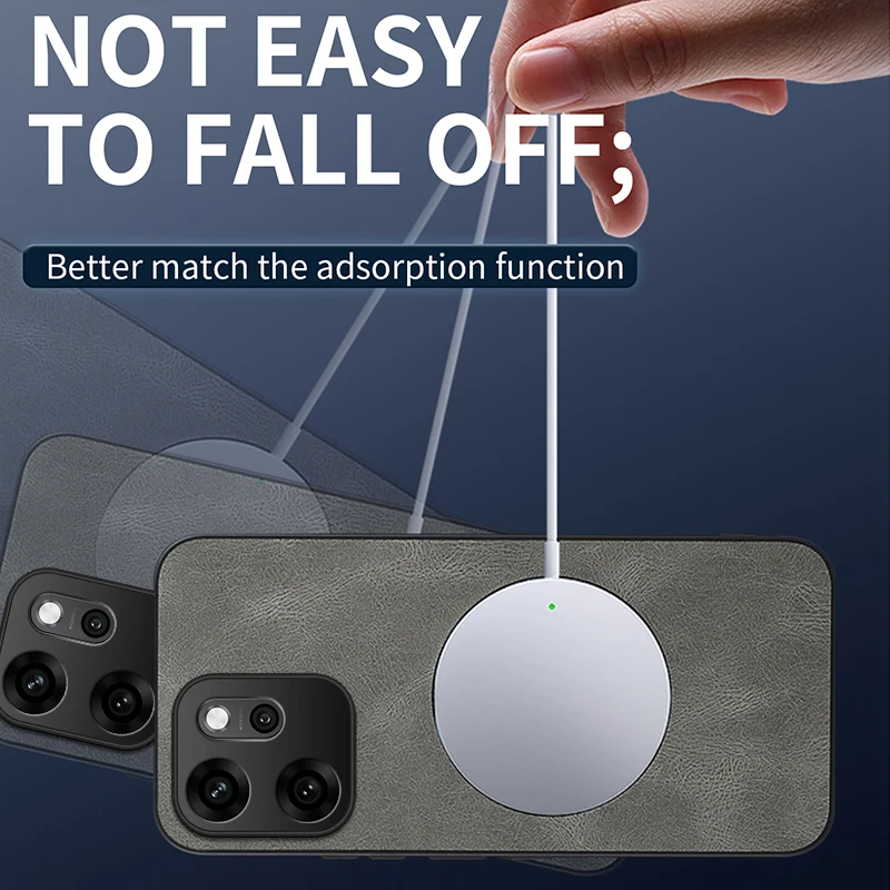 Luxury Leather Magnetic Matte Phone Case - Flash Business Back Cover