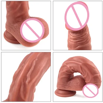 Sexy Monster Dildo Huge Realistic Skin Dildos Soft Silicone Penis Dong with Suction Cup for Women Masturbation Lesbain Sex Toy 4