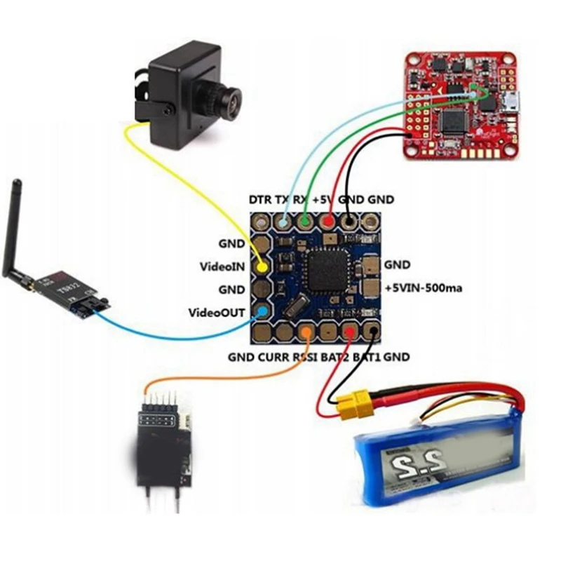Module OSD MinimOSD pour CC3D Naze32 F3 F4 - Alimentation 5V/12V