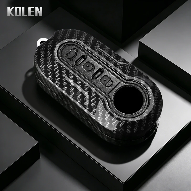 Sleek Carbon Fiber Style Car Key Case Cover – Premium Protector