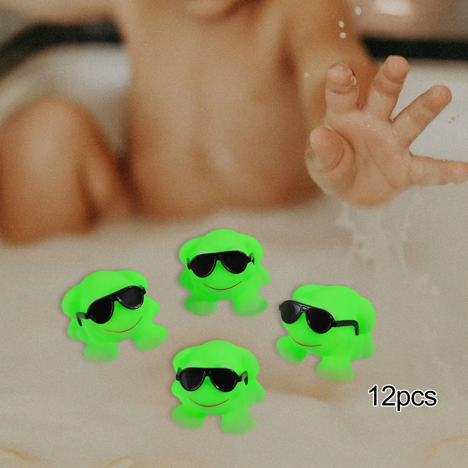 

12 Pieces Cute Squeaky Frogs Bathing Toy for Kids Birthday Gift Party Favors
