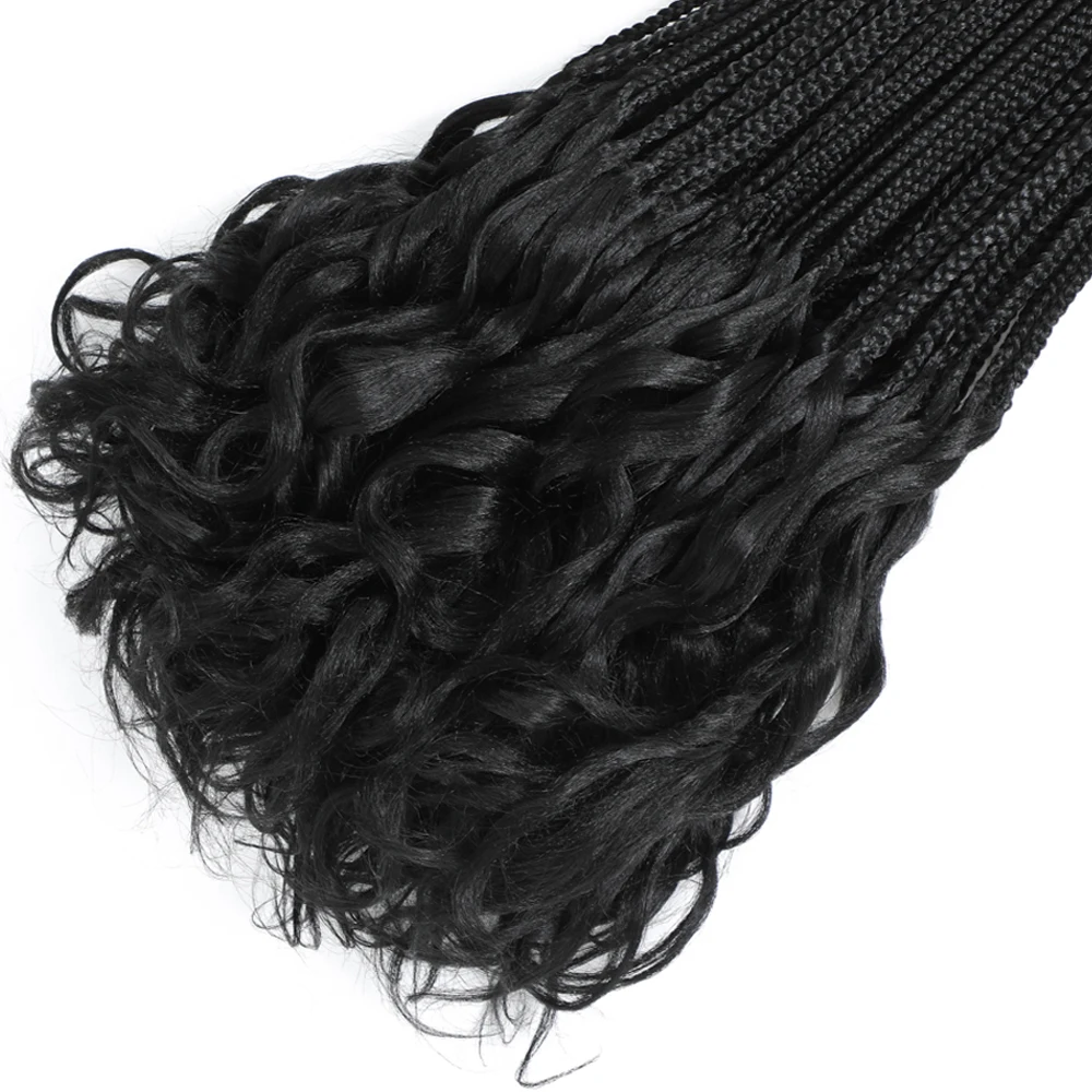 24 14 18inch French Curls Box Braided Crochet Hair Goddess Box Crochet Hair Pre Looped Soft French Curly Braiding Extension