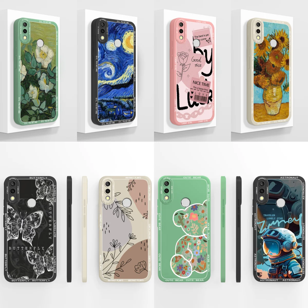 Oil Painting Liquid Silicone Back Cover Phone Case