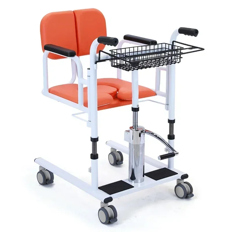 Commode Chair Toilet Stair Lift Chair Hydraulic Patient Transfer Chair with Commode for Disabled Multifunctional Shift Chair 4