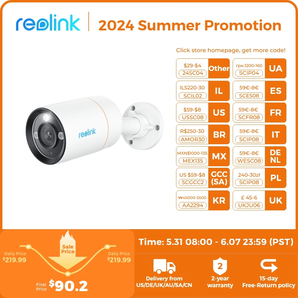 

Reolink 12MP Ultra HD PoE IP Camera Smart Advanced Detection & Alert Security Cam 2-way Audio Bullet&Dome Surveillance Cameras