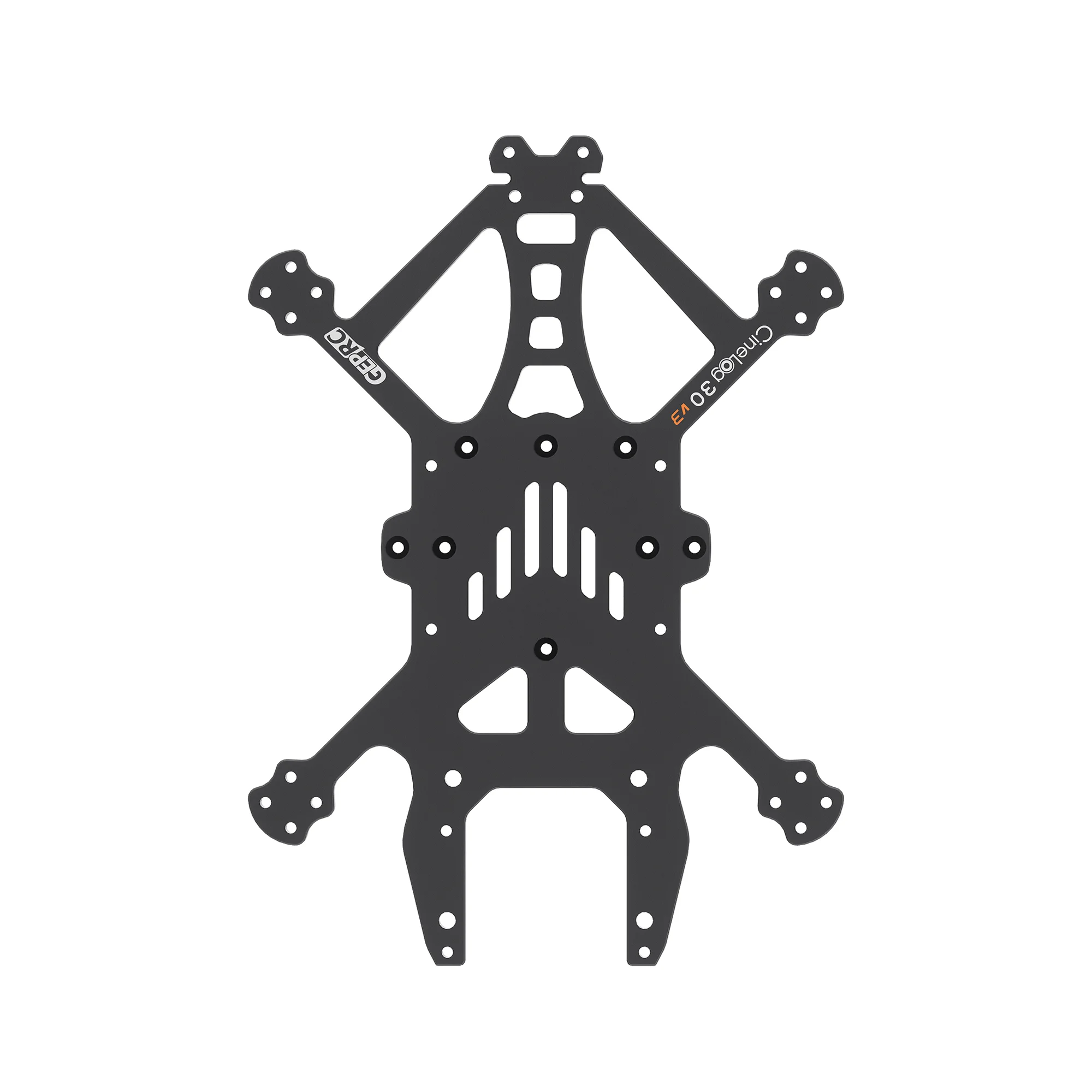 Protections en polycarbonate pour drone FPV course, fixées sur les bras du drone.
