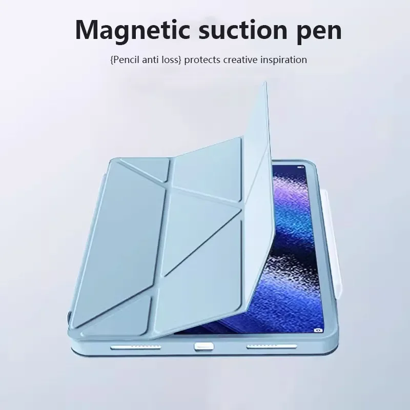 Premium Y-Folding Leather & Silicone Tablet Stand Case - 12.1
