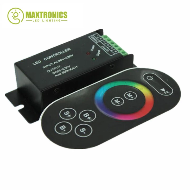 

AC110V - 220V led RGB controller 3ch dimmer with RF touch switch remote control for 3528 5050 rgb led strip light tape ribbon