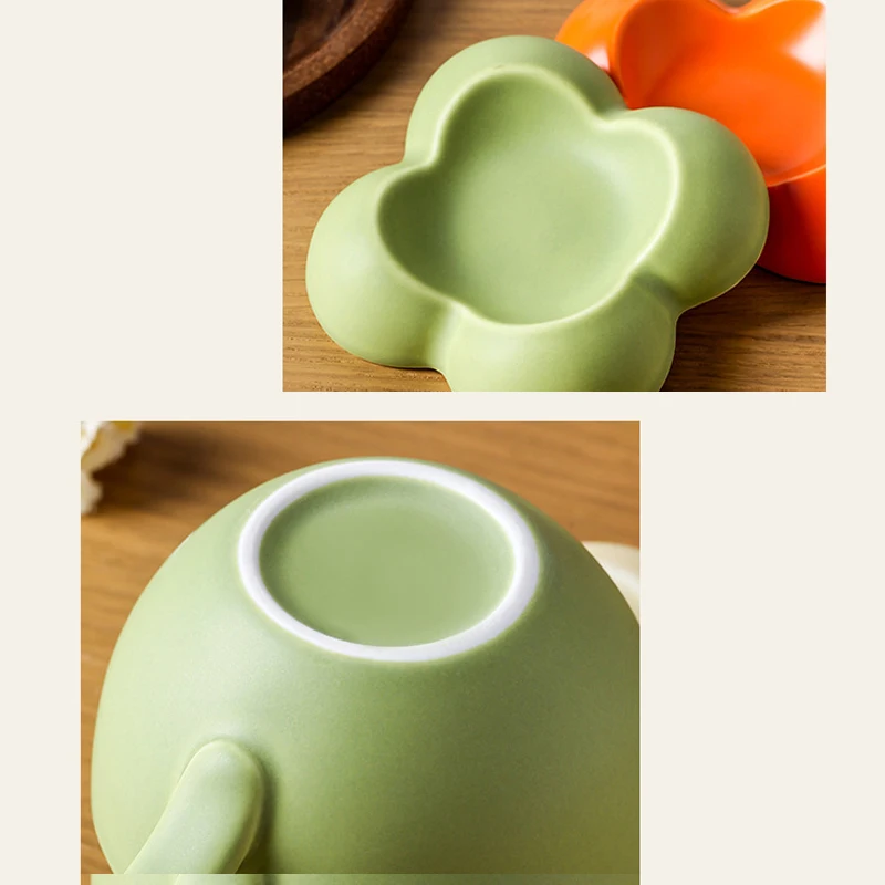 Creative Ceramic Cute Solid Color Cups, Household Office Items Porcelain, Breakfast Water Mugs, Coffee Cup and Plate Combination