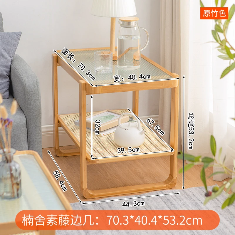 Wood Living Room Coffee Table Modern Rattan Rectangular Coffee Table Patio Rustic Basse Ronde De Salon Home Bar Furniture