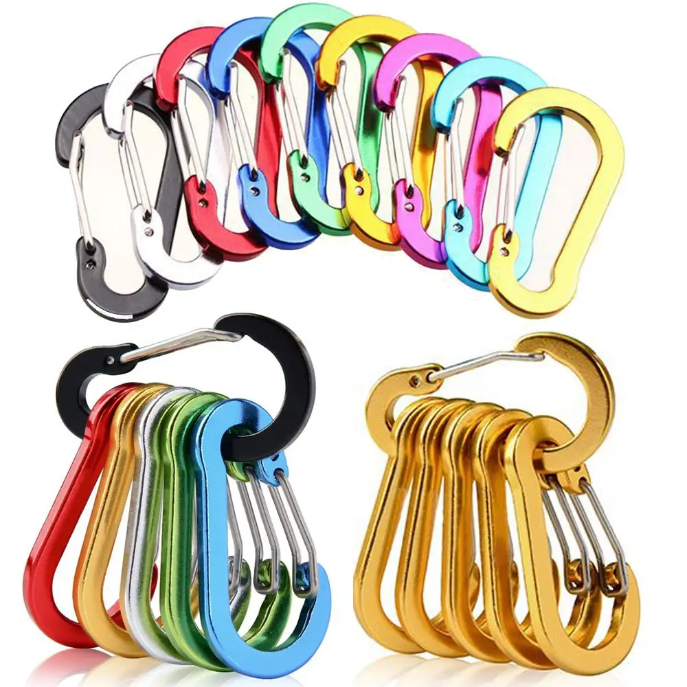 

5pcs Tools Carabiner Outdoor Backpack Camping Climbing Fishing Hook Keychain Lock Buckle Snap Clip Carabiner Tools Keychain