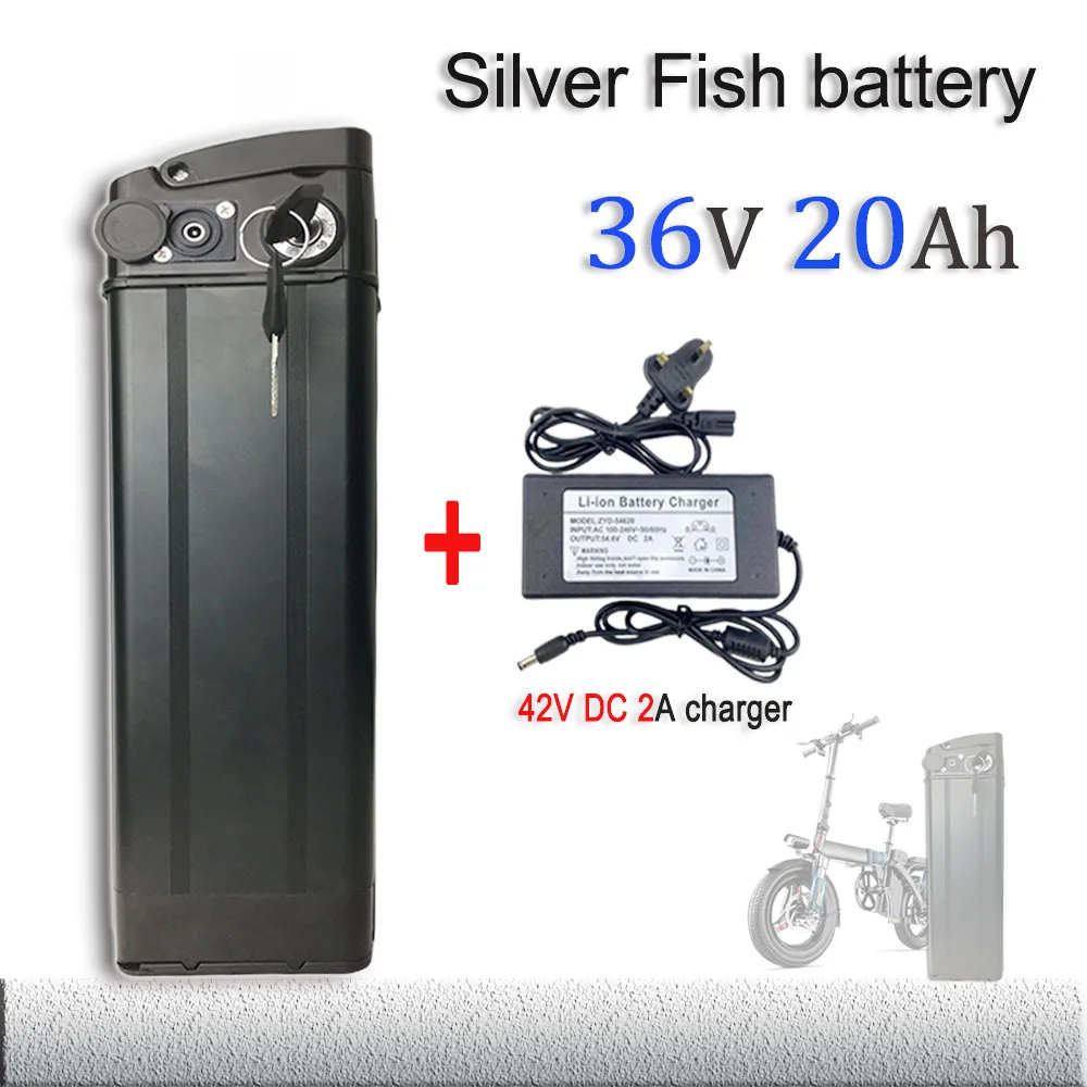 

Литиевый аккумулятор BMS 500 с зарядным устройством для Silver Fish Ebike 36 в 20 Ач 750 Вт 1000 Вт 18650 Вт 42 в 15 Ач