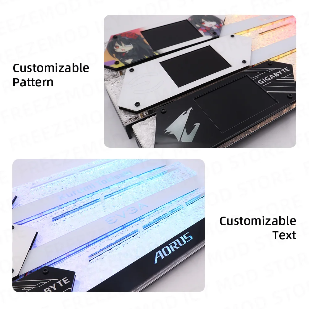 Lcd Gpu Suporte Rgb Vga Suporte 2.2 Polegada Display de Detecção de Temperatura Rog Placas Gráficas Suporte da Placa Vídeo Aura Sync Mod Ventiladores e resfriadores - Imagem 4
