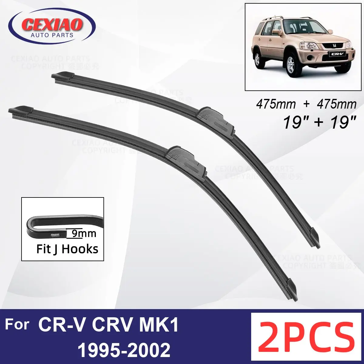 

Автомобильный стеклоочиститель для Honda CR-V CRV MK1 1995-2002, передние стеклоочистители, мягкие резиновые стеклоочистители, автомобильное ветровое стекло 19 "+ 19" 475 475 мм
