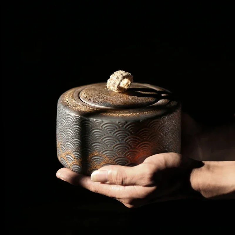 Japanese ceramic tea caddies vintage porcelain tea canister storage tea or food