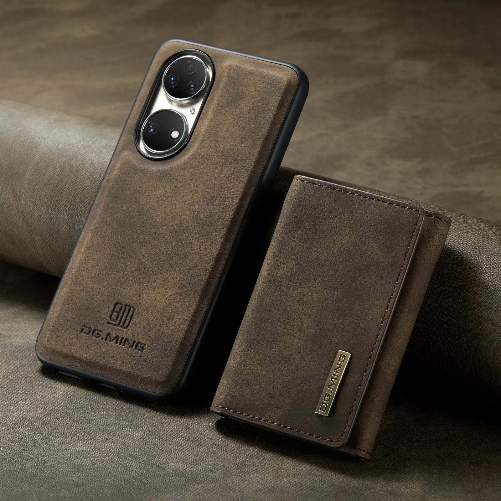 Radoo Cover per Huawei P30 Lite/Nova 4e, Custodia in PU Pelle Portafoglio Flip Chiusura Magnetica Antiurto Funzione Scomparti, con Slot Schede Supporto Pieghevole per Huawei P30 Lite (Marrone