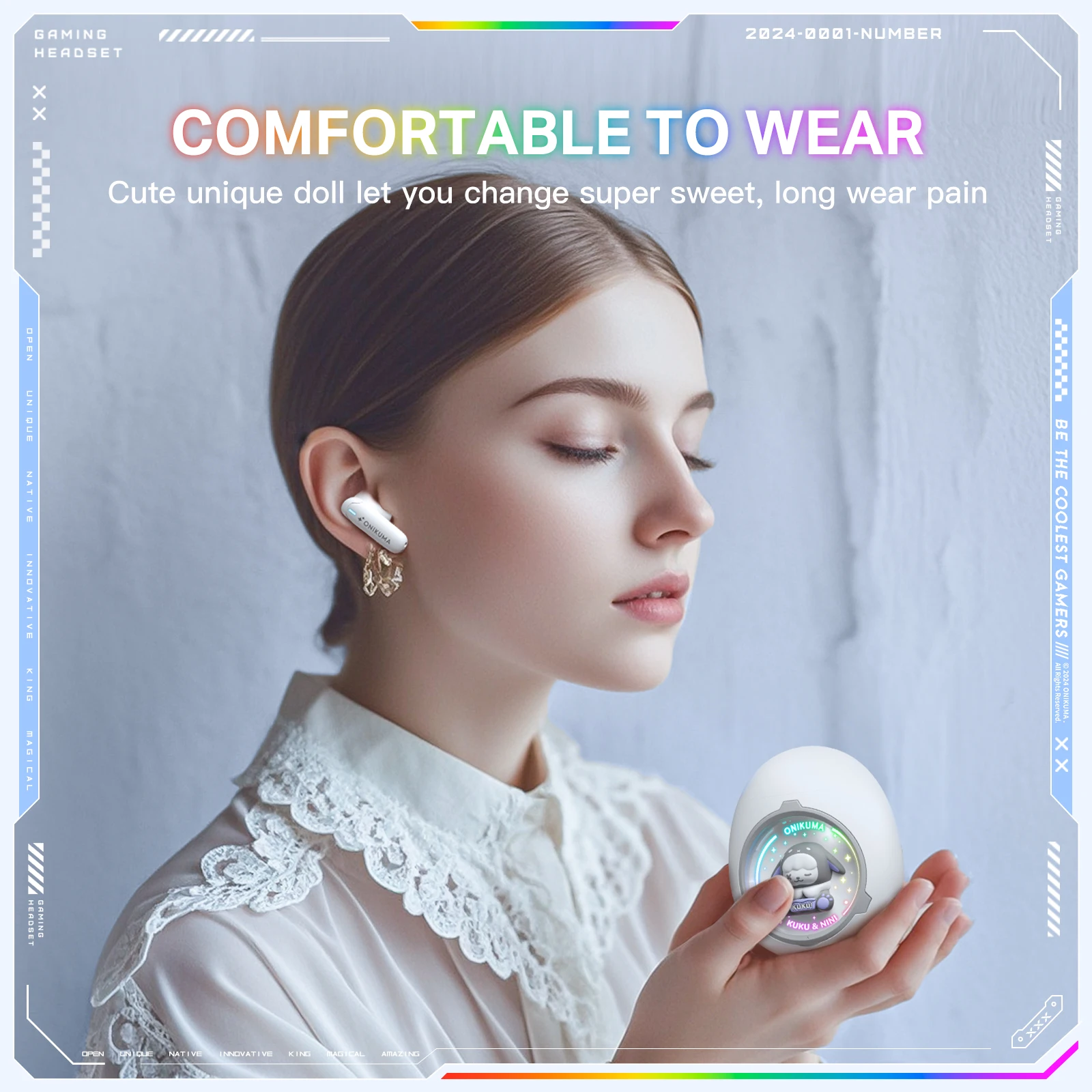 ONIKUMA Premium Wireless Stereo Earbuds with HD Voice and ENC Noise-Cancelling Microphone