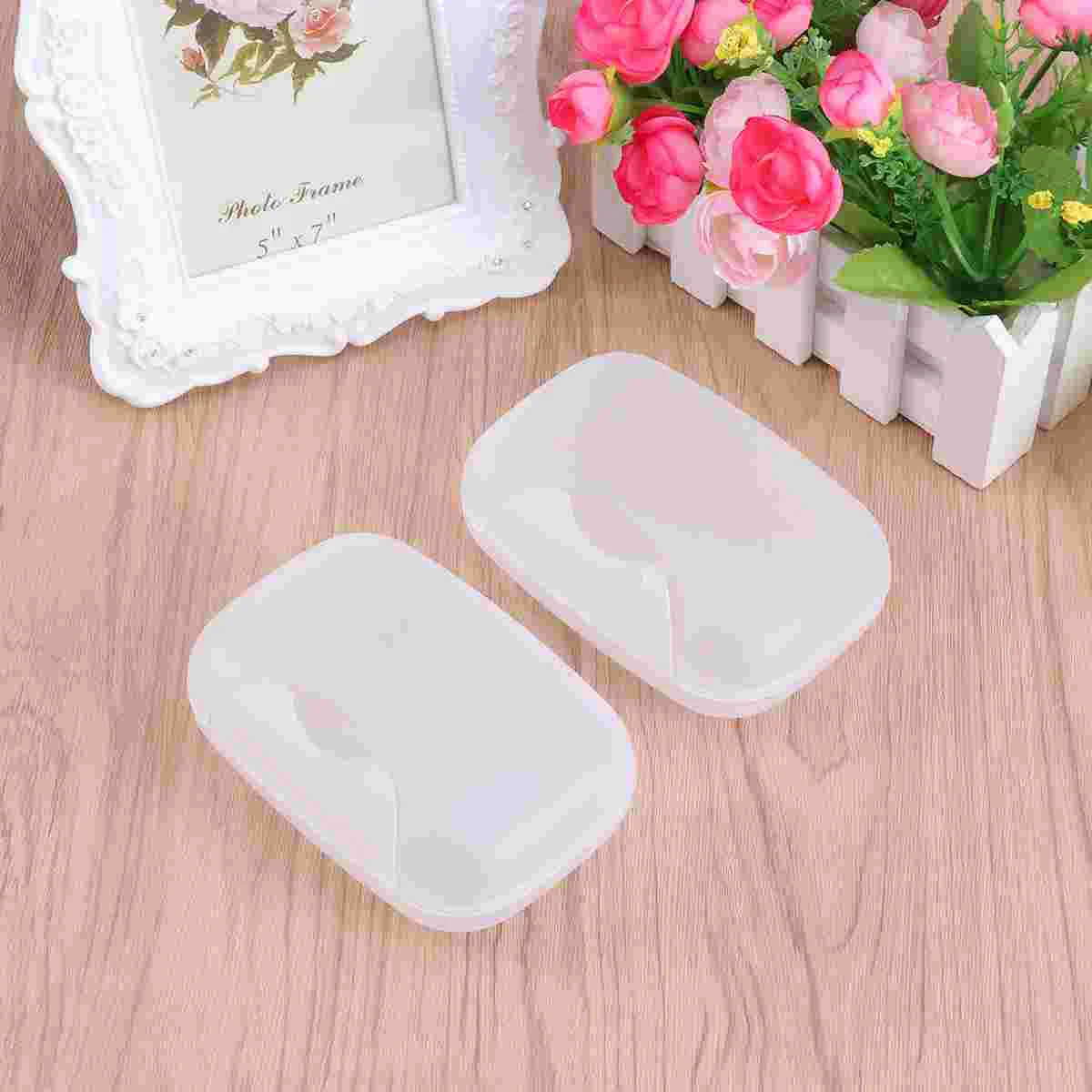 

2pcs Travel Holder Box Portable Dish Saver Container Case for Bathroom Camping Gym White