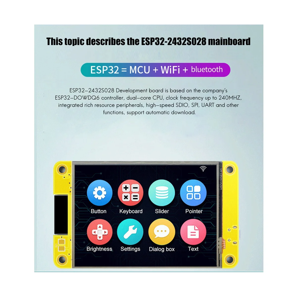 스마트 디스플레이 TFT 모듈 터치 스크린, ESP32 개발 보드, 와이파이 블루투스, 2.8 인치, 240X320