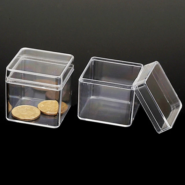 4PCS Small Plastic Storage Boxes Container Square Box Coins Screws