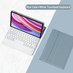 Smart Keyboard Case with Adjustable Stand for 12-Inch Tablets, Enhanced Protective Cover with Built-in Keyboard (Blue C)