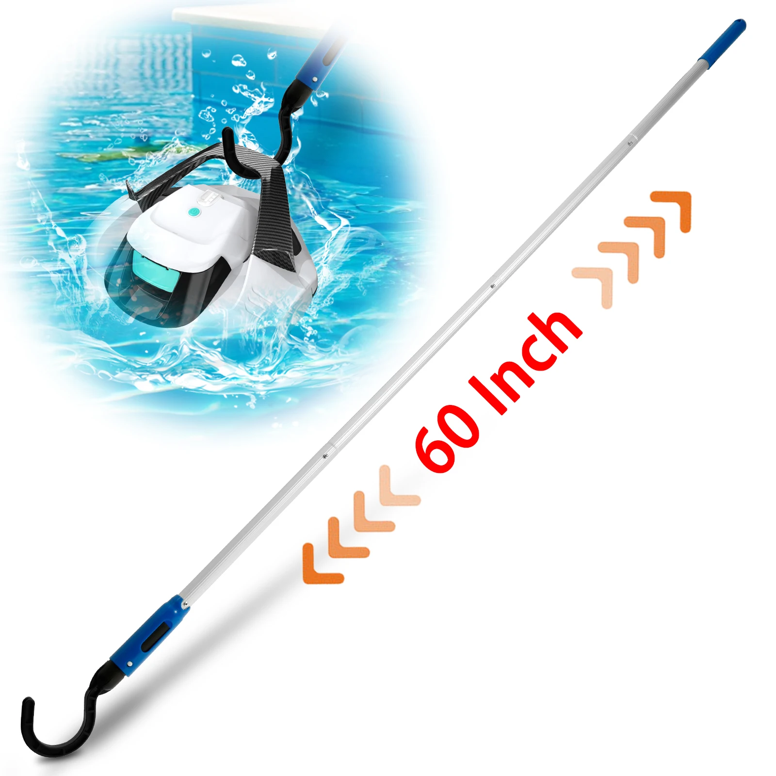Aluminum Adjustable Telescopic Pool Pole Hook for Above Ground Pool