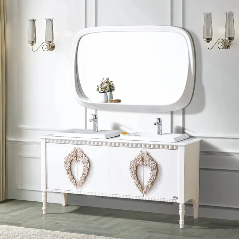 

Italian style double sink bathroom vanity cabinet waterproof furniture toilet
