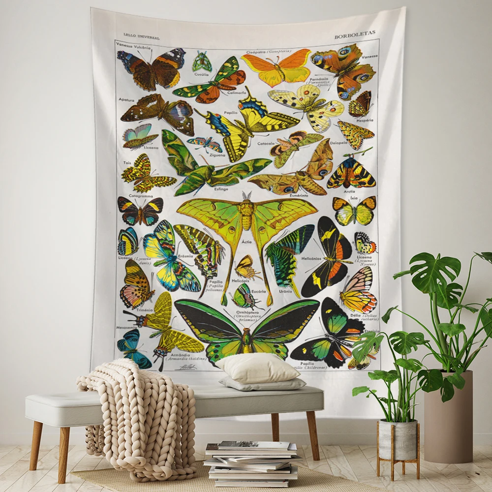 Botanical Cactus Tapestry Wall Hanging Sexy Mushroom Girl Chart Hippie Boho Psychedelic Witchcraft Home Decor