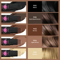 Stylo de coloration temporaire 2 en 1 avec brosse, couvre rapidement les cheveux blancs et gris, bâton de retouche de racines imperméable pour un aspect naturel 2