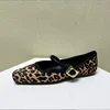 2024 New Fashion Women's Flat Shoes Round Toe Leopard Print Casual Shoes Ladies Breathable Slip-on Outdoor Soft Mary Jane Shoes 1