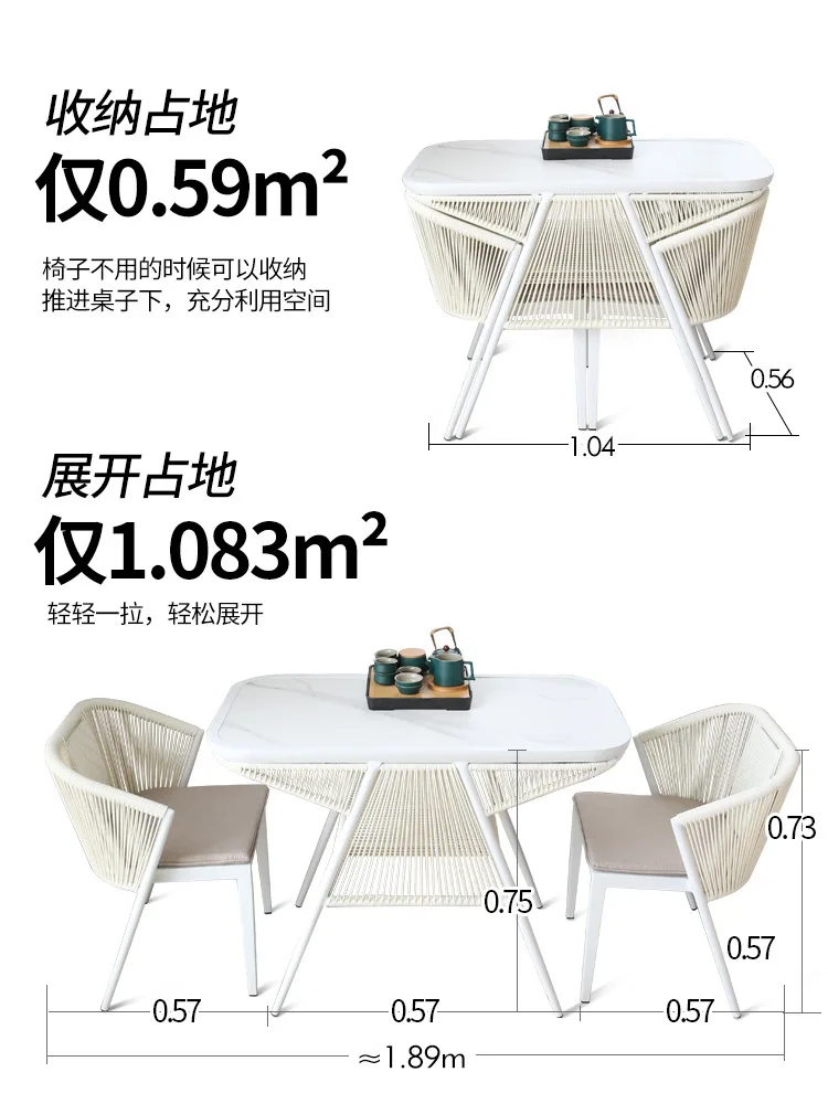 Balcony small tables and chairs, tea table combination, indoor tea